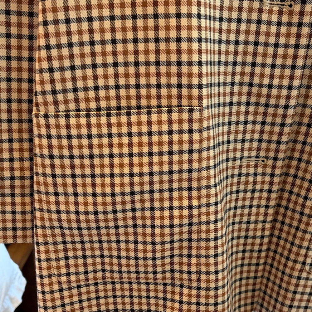 Sezane Women's Gabriel Coat in Beige, Black and Camel Checks - Picture 6 of 7